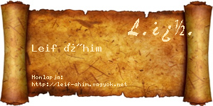Leif Áhim névjegykártya